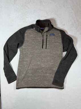 Patagonia Men's Medium Better Sweater Brown Heather Half-Zip Sweater EUC